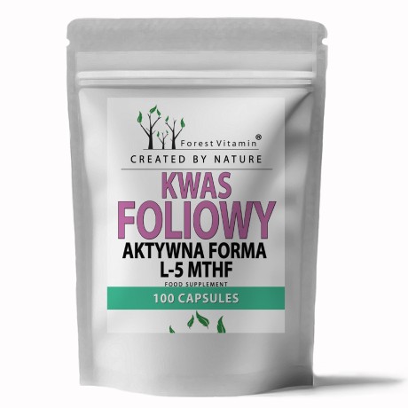 Przejdź do produktu Forest Vitamin® Kwas Foliowy 600 µg (Metylo Folian L-5-MTHF-Ca) - 100 Kapsułek