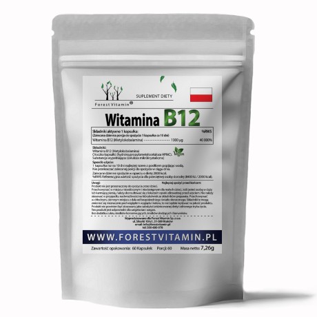 Przejdź do produktu Forest Vitamin® Witamina B12 1000 µg (Metylokobalamina) - 60 Kapsułek HPMC VEGE
