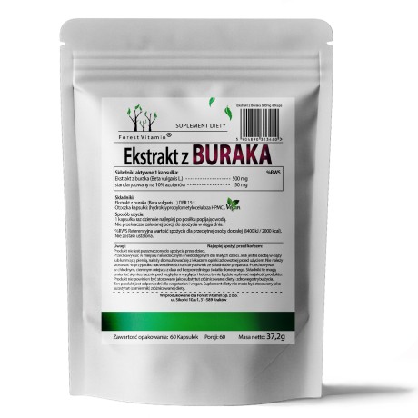 Przejdź do produktu Forest Vitamin - Ekstrakt z Buraka 500mg 60 kapsułek 